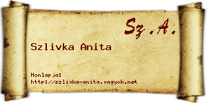 Szlivka Anita névjegykártya
